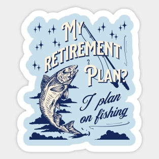 Retro Fishing Art Sticker